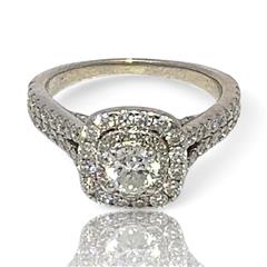 Vera Wang Love 14k White Gold Diamond and Sapphire Engagement Ring